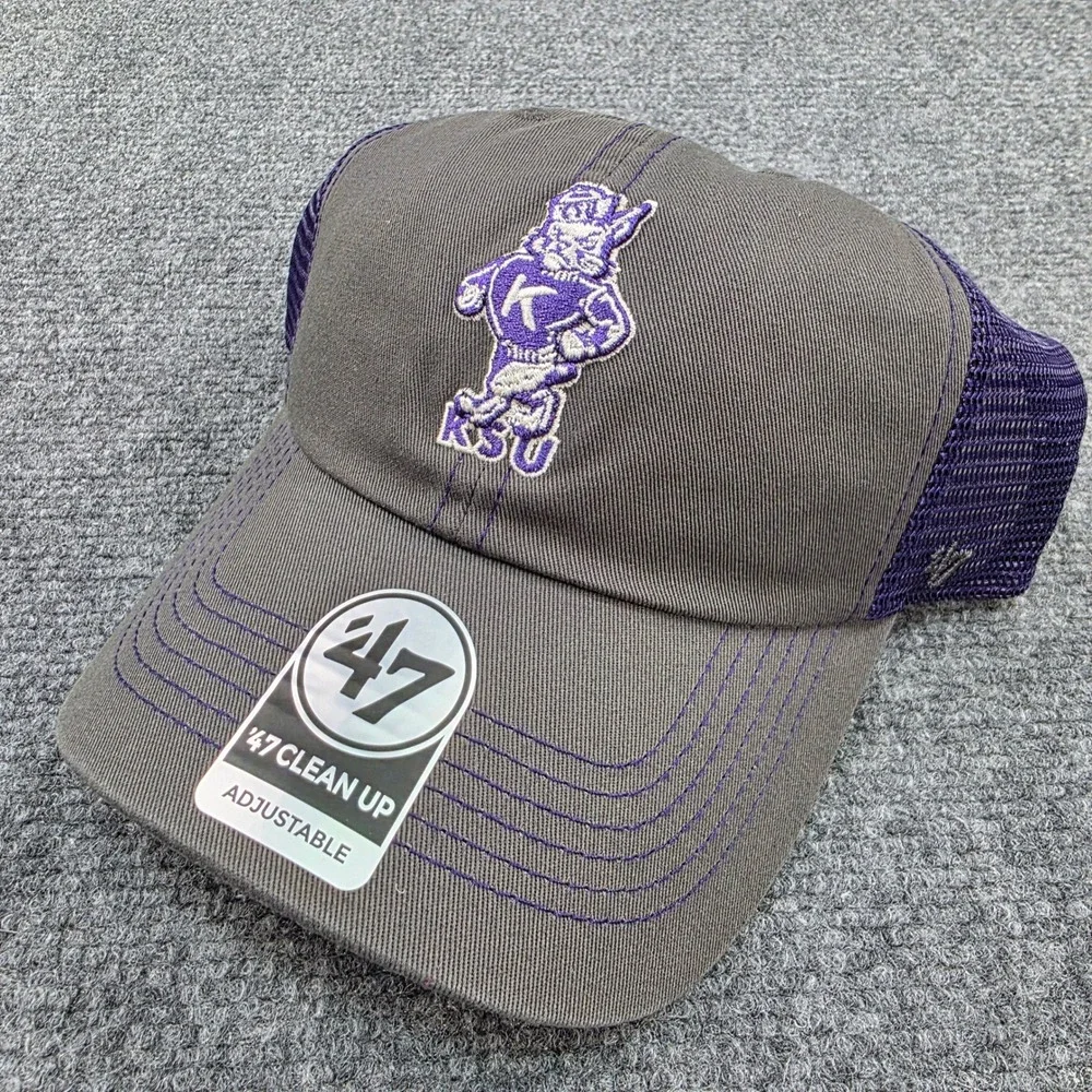 Kansas State Wildcats 47 Brand Clean Up Adjustable Hat - Charcoal - Vintage Logo